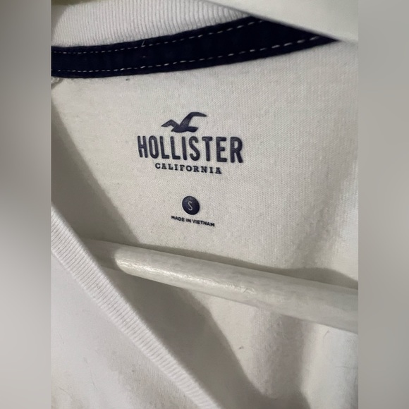 Men Fashion white long sleeve stripe T-shirt by Hollister size Small - Picture 3 of 7